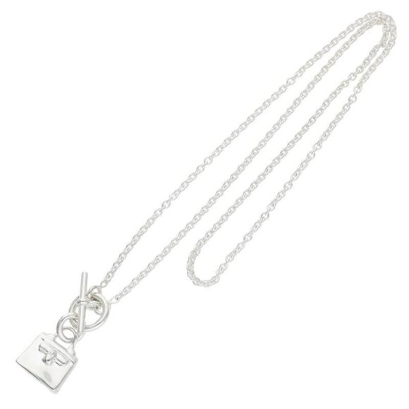 Hermes Amulet Kelly Silver Necklace 43 cm